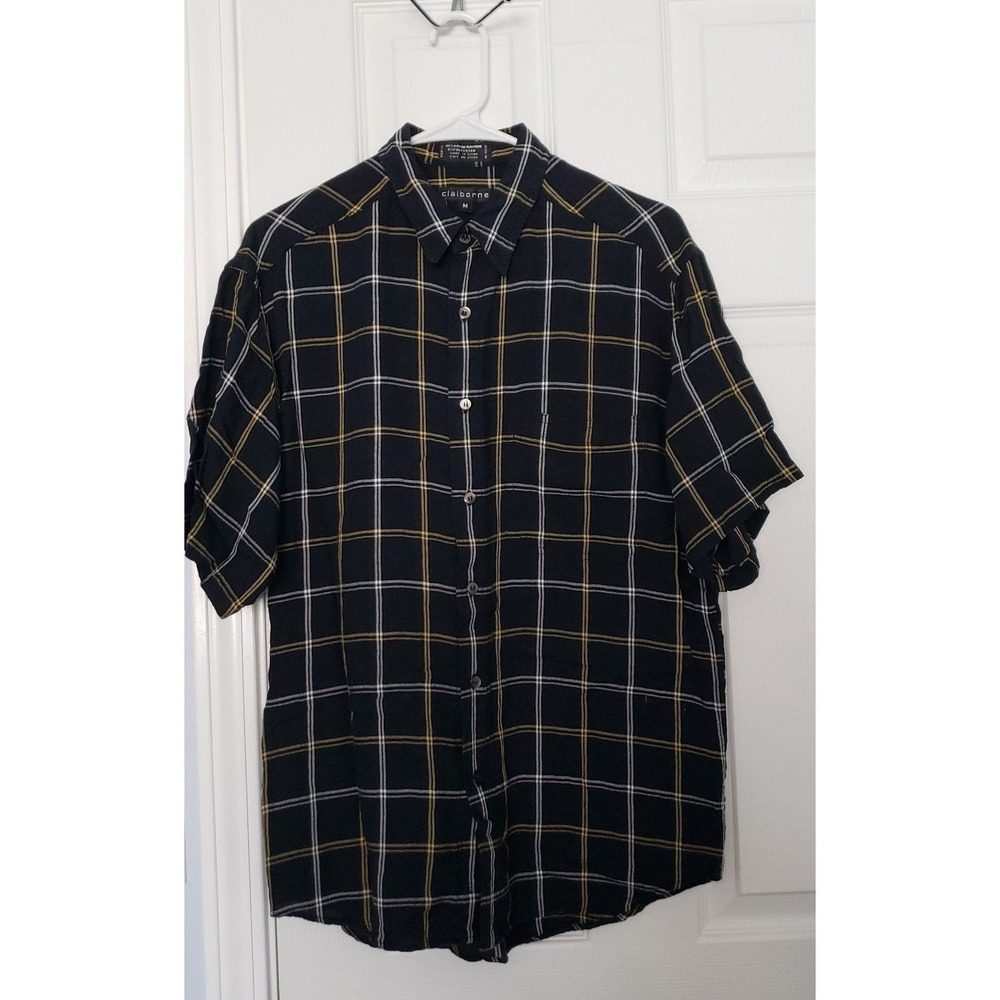 Claiborne Mens Shorts Sleeve Shirt Size Medium